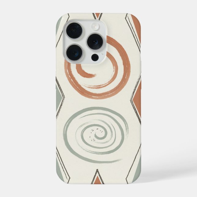 Coque iPhone Géométrique Cercle Concentrique Spirale Zen (Verso)
