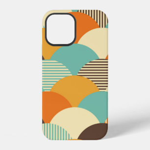 Coque iPhone 12 Géométrique rétro transparente avec des éléments l