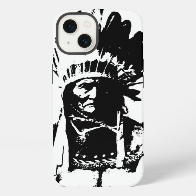 Coque iPhone Geronimo noir et blanc (Verso)