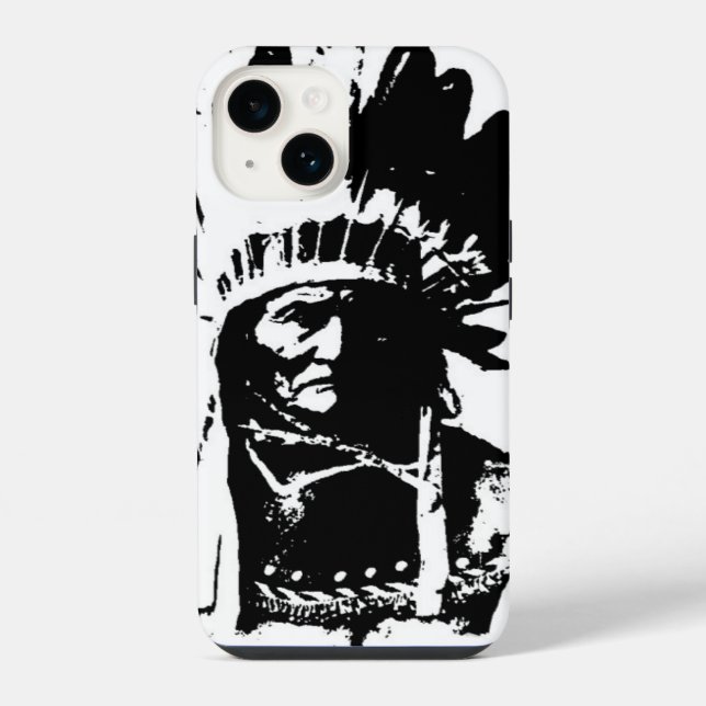 Coque iPhone Geronimo noir et blanc (Verso)