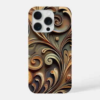Coque iPhone 15 Pro Gilded Baroque Scrollwork 