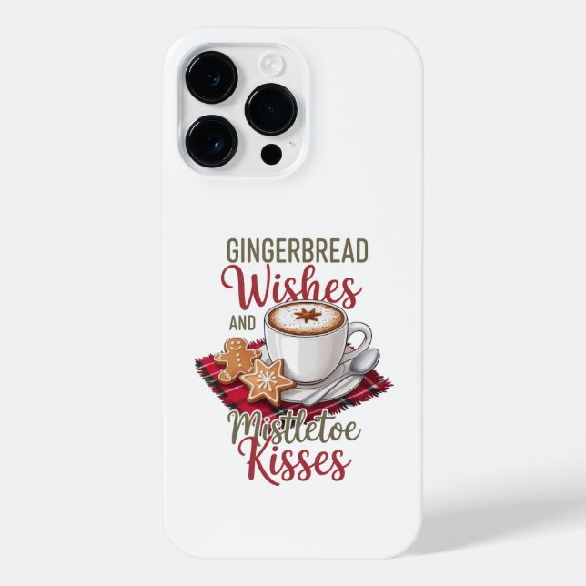 Coque iPhone Gingerbread Wishes and Mistletoe Kisses Christmas (Verso)