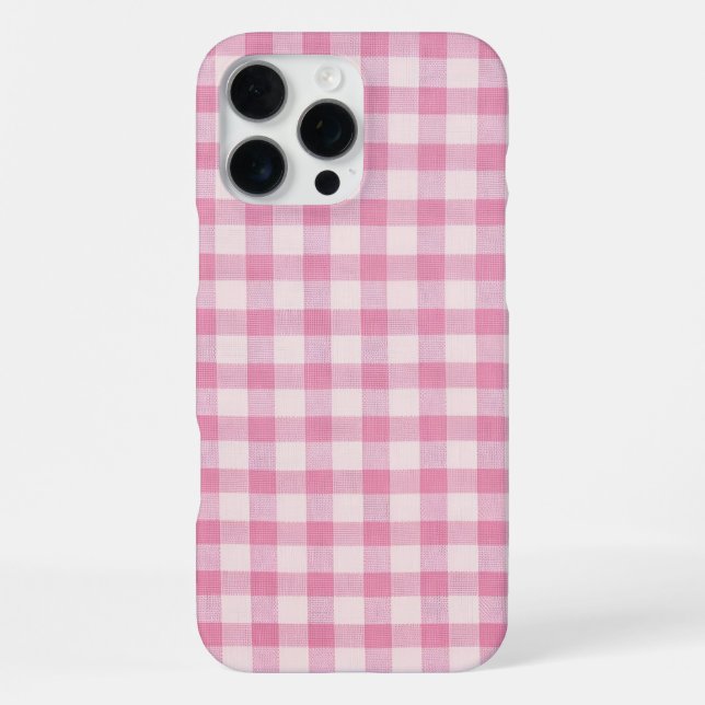Coque iPhone Gingham Rose Bébé (Verso)