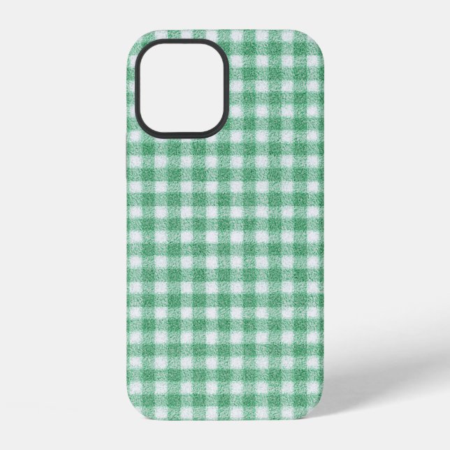 Coque iPhone Gingham vert menthe  (Verso)