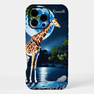 Coque iPhone 16 Pro Max Giraffe en Pleine lune