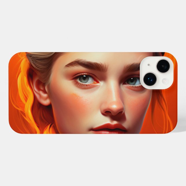 Coque iPhone Girl with blue eyes (Verso Horizontal)