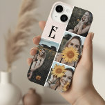 Coque Pour iPhone 14 Girly Monogram Vintage Photo Blush Pink<br><div class="desc">Minimalist case features monogram in vintage font.</div>