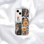 Coque Pour iPhone 14 Girly Monogram Vintage Photo Blush Pink<br><div class="desc">Minimalist case features monogram in vintage font.</div>