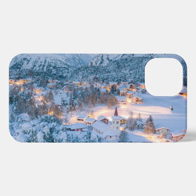 Coque iPhone Glace et neige | Graubunden, Engadin, Suisse (Verso Horizontal)