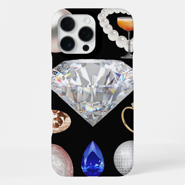 Coque iPhone 💍 Glam Diamond & Gems ✨ esthétique (Verso)