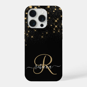 Coque iPhone 15 Pro Glam Parties scintillant or diamant étincelle Élég