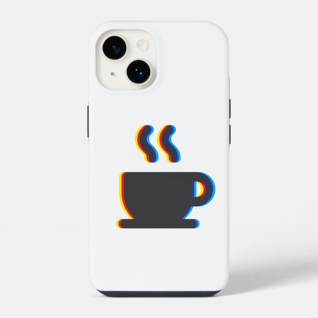 Coque iPhone Glitch de tasse à café (Verso)