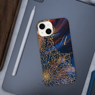 Coque Pour iPhone 14 Glitter Indian Hand Drawn Ornamental Monogrammed