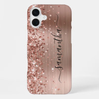 Glittery Rose Gold Metallic Girly Signature