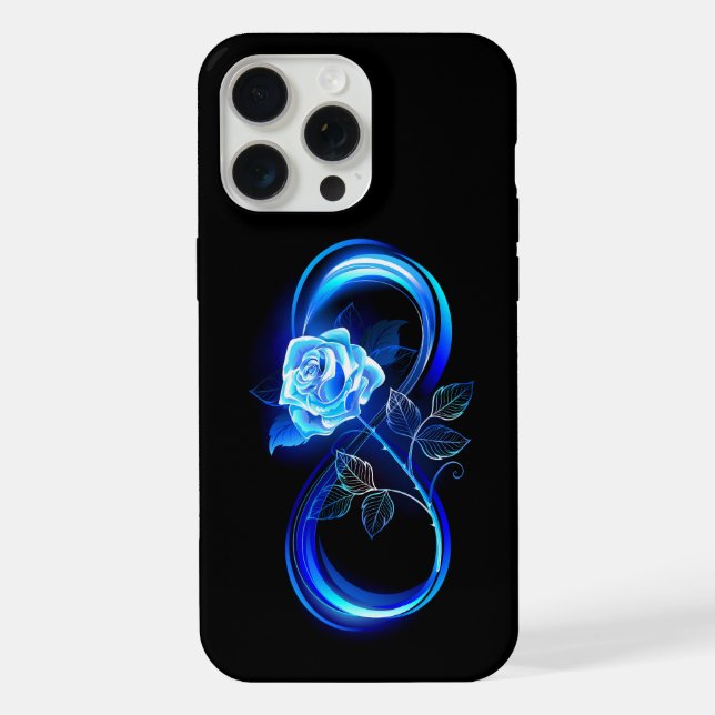 Coque iPhone Glowing infinity with blue rose (Verso)