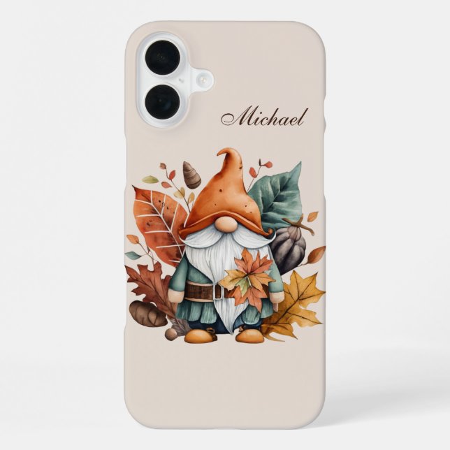 Coque iPhone gnome saisonnier ajouter un nom (Verso)