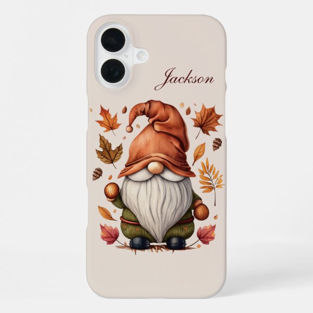 Coque iPhone gnome saisonnier ajouter un nom  (Verso)