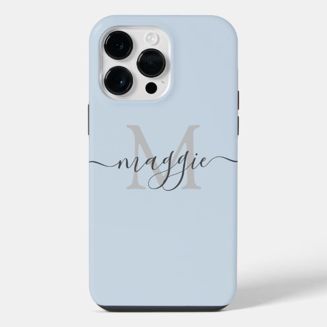 Coque iPhone Gobelet Thermique à Monogramme Script Pastel  (Verso)