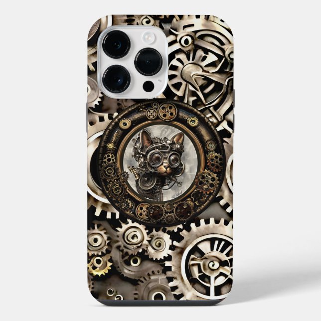Coque iPhone Goggles de chat Steampunk - iPhone X 14 PRO MAX Co (Verso)