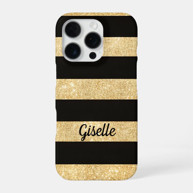 Coque iPhone Gold and Black IPhone 16 Pro Case (Verso)