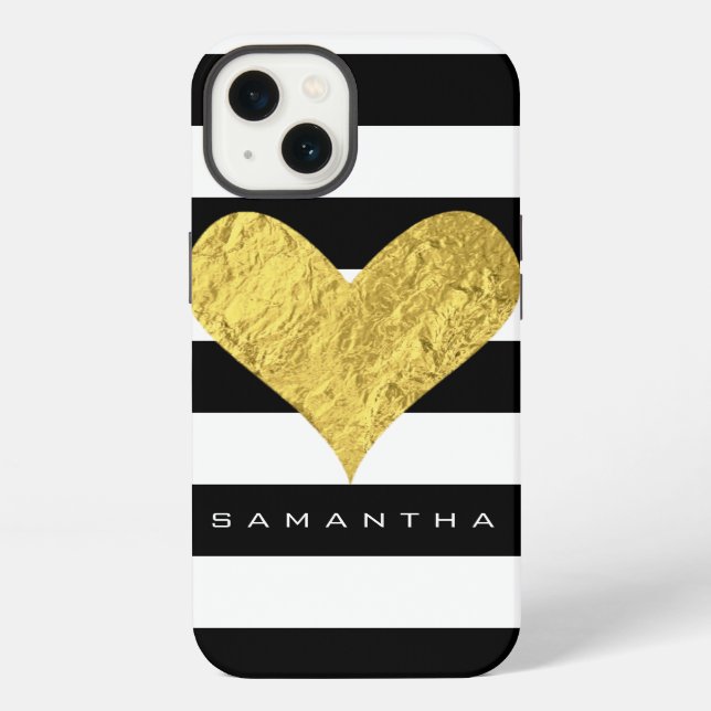 Coque iPhone Gold Foil Heart (Verso)