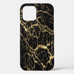 Coque iPhone 12 Gold Marbling Texture : Elément Design Luxe