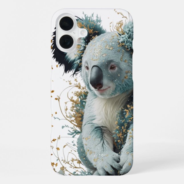 Coque iPhone Golden Bloom Koala (Verso)