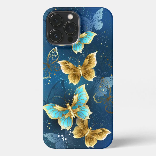 Coque iPhone Golden butterflies (Verso)