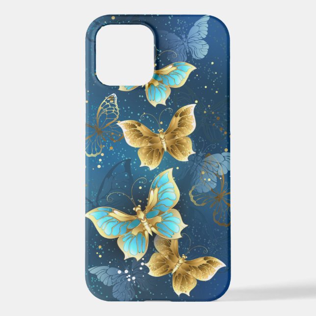 Coque iPhone Golden butterflies (Verso)