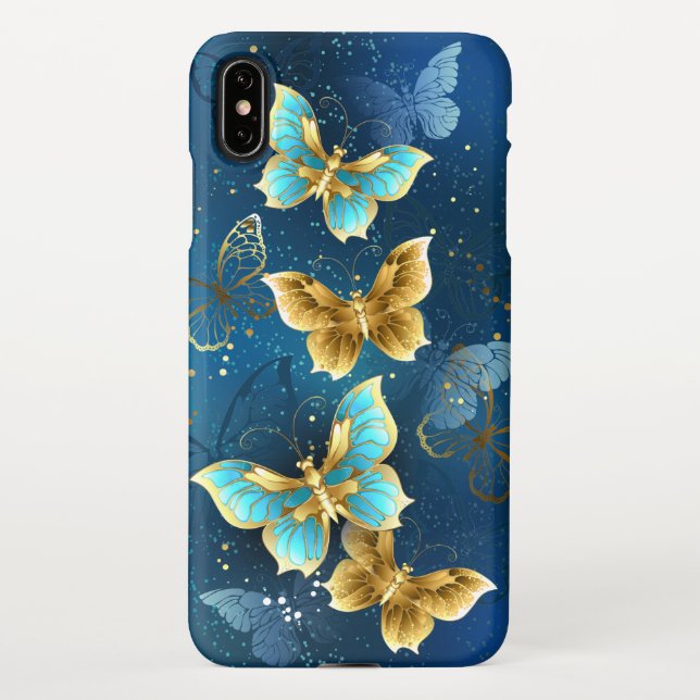 Coque iPhone Golden butterflies (Dos)