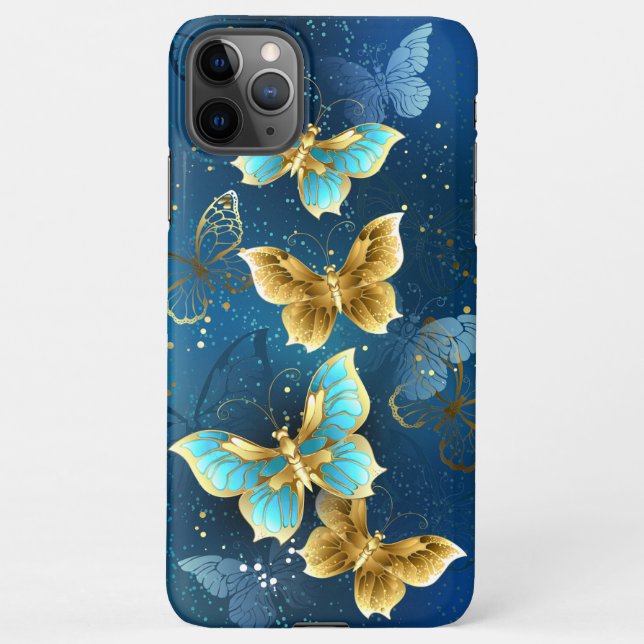 Coque iPhone Golden butterflies (Dos)