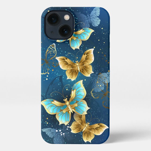 Coque iPhone Golden butterflies (Verso)