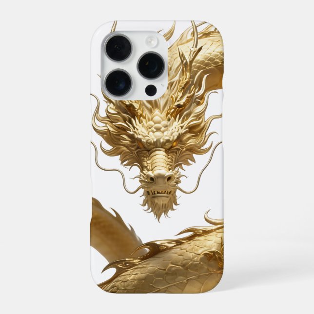 Coque iPhone Golden Chinese Dragon Art | Mythical Creature Fant (Verso)