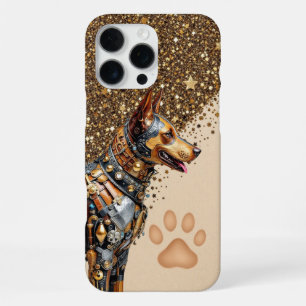 Coque iPhone 16 Pro Max Golden Doberman Glam