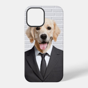 Coque iPhone 12 Pro Golden Retriever en costume de ville