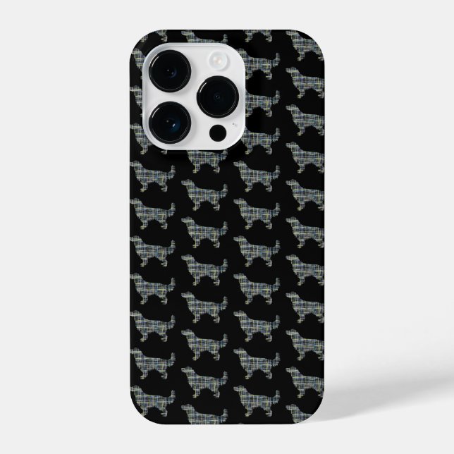 Coque iPhone Golden Retriever mignon Chien Grille Silhouette No (Verso)