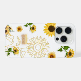 Coque iPhone 15 Pro Golden Soul - Collage de Girasoles Estética Vintag