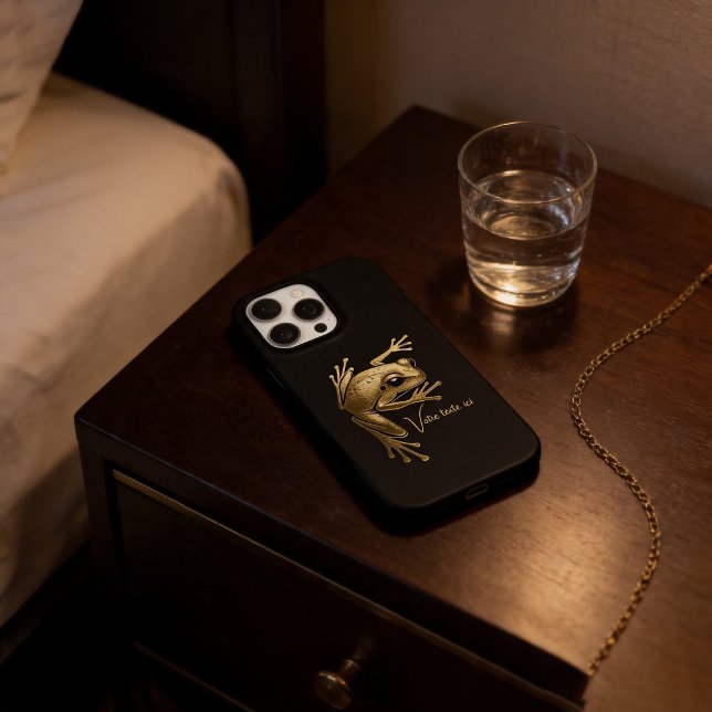 Coque iPhone Golden Tree Frog Artistic Monogram Custom (Créateur téléchargé)