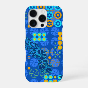 Coque iPhone 16 Pro Goldengate Park Vintage psychédélique Floral Royal