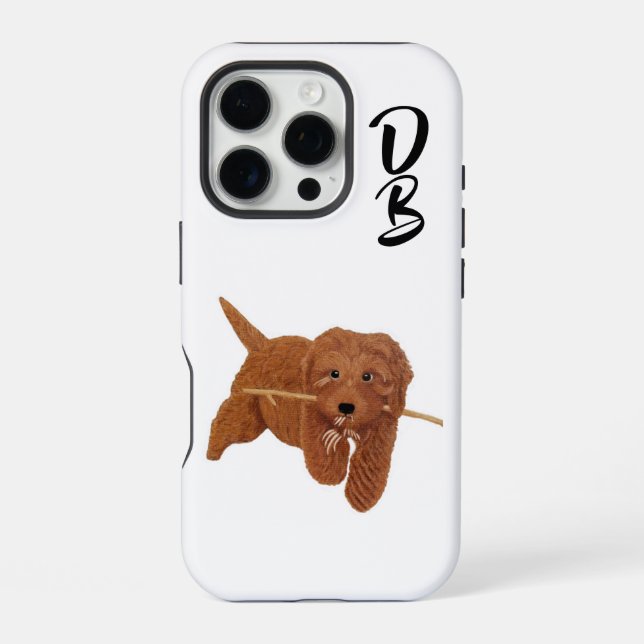 Coque iPhone Goldie Golden Doodle Blanc (Verso)
