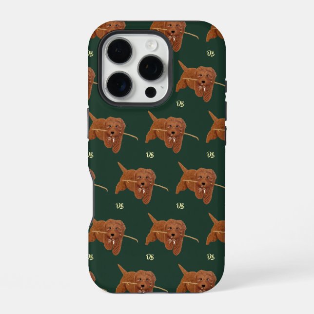 Coque iPhone Goldie Golden Doodle Vert (Verso)