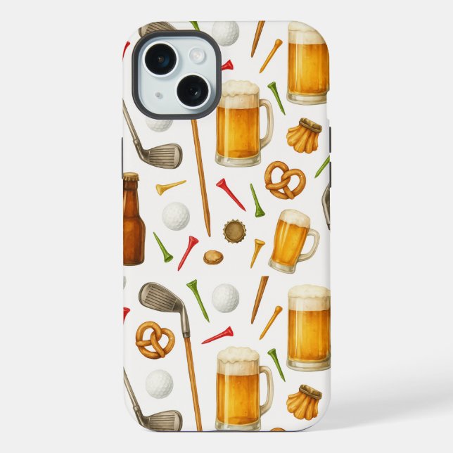 Coque iPhone Golf et Bière pour Golfeur  (Verso)