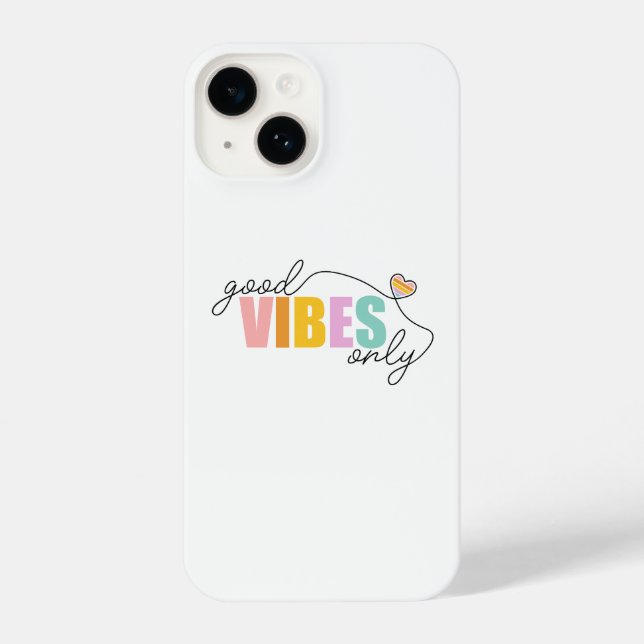 Coque iPhone Good Vibes seulement Rainbow Heart (Verso)