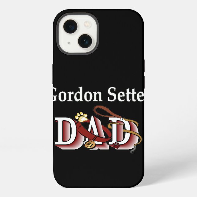 Coque iPhone Gordon Setter Papa (Verso)