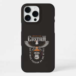 Coque iPhone 16 Pro Max Gorille Américain Moto Biker Vintage Aigle