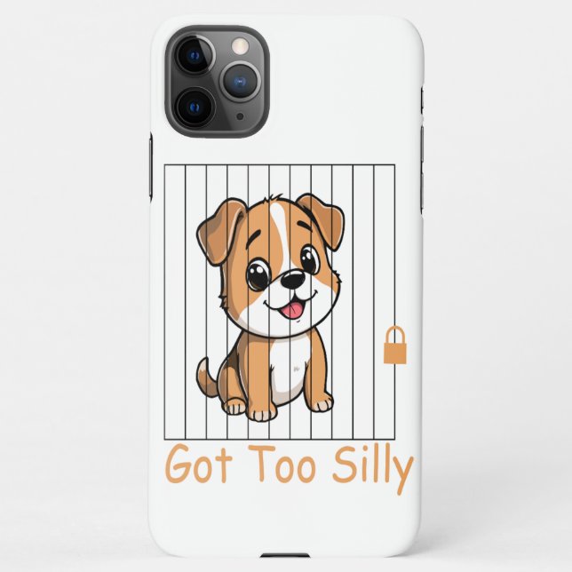 Coque iPhone Got Too Silly Funny Dog Pun Humor  (Dos)