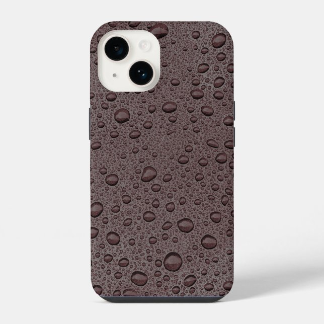 Coque iPhone Gouttelettes d'eau marron bordeaux (Verso)
