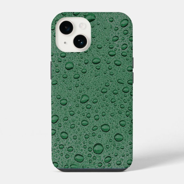 Coque iPhone gouttelettes d'eau vertes (Verso)