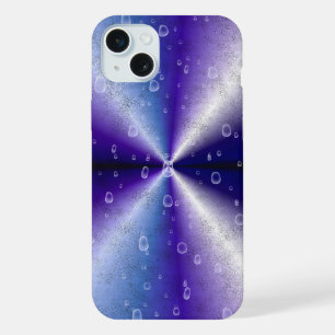 Coque iPhone 15 Plus Gouttes de pluie sur arc-en-ciel violet