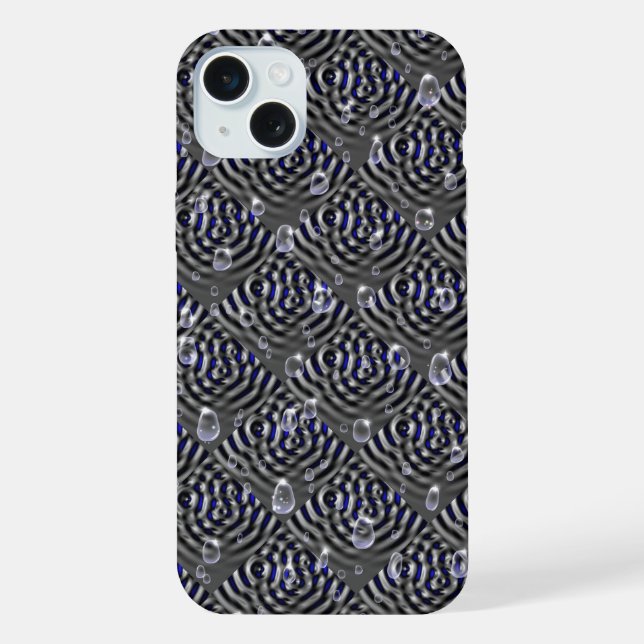 Coque iPhone Gouttes de pluie sur du métal (Verso)